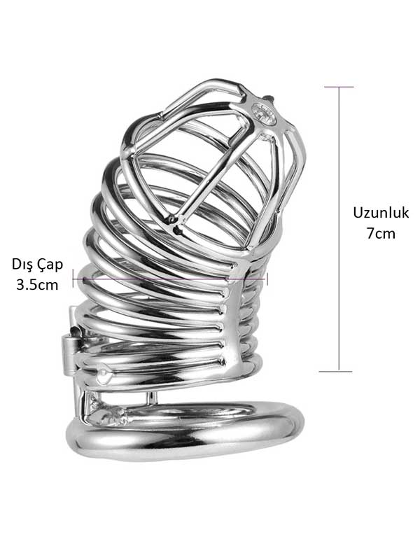 Censan BDSM Paslanmaz Çelik Penis Kafesi ModelNo3