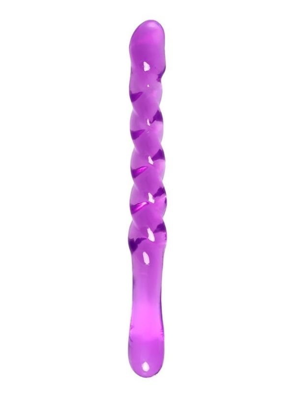 Censan Çift taraflı Jel Dildo Tanza, TPE, mor, 27,5 cm