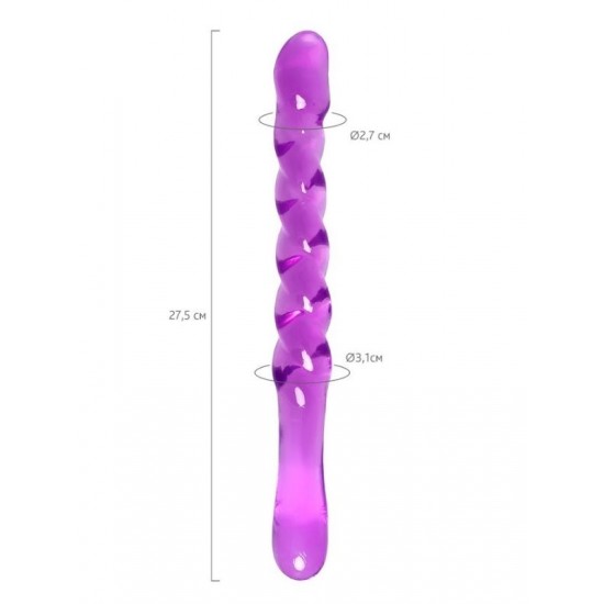 Censan Çift taraflı Jel Dildo Tanza, TPE, mor, 27,5 cm