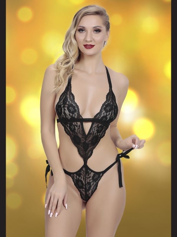 Censan Kadın Siyah Dantel Detaylı Fantezi Gecelik