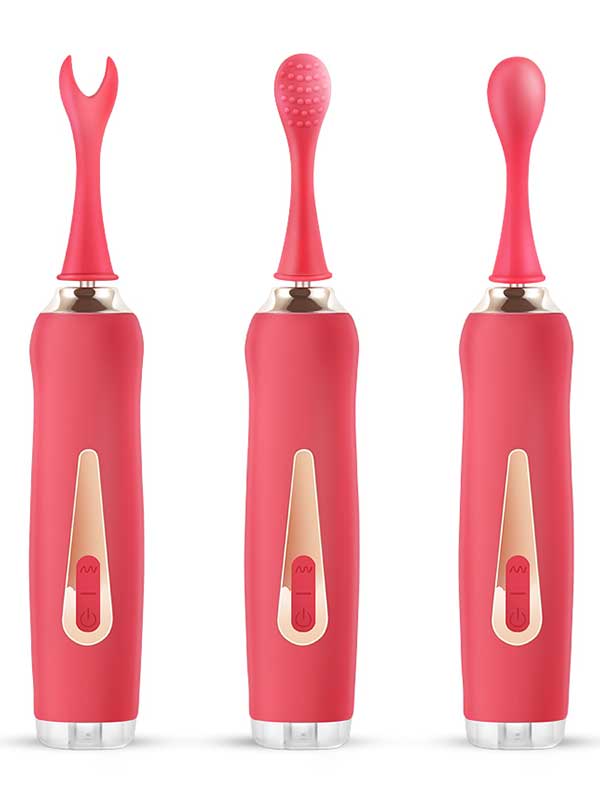 Censan Üç Başlıklı Değiştirilebilir Vibratör Kırmızı