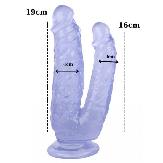 Noctis 19cm Mor Çiftli Dildo No:76