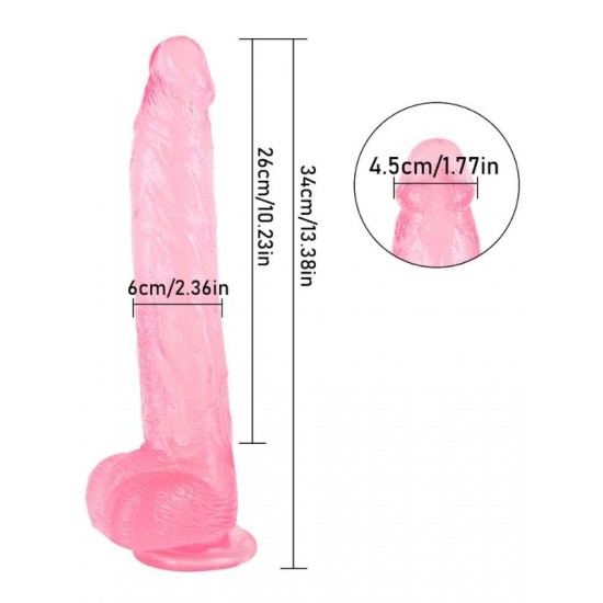 Noctis 33cm Pembe Realistik Dildo No:154